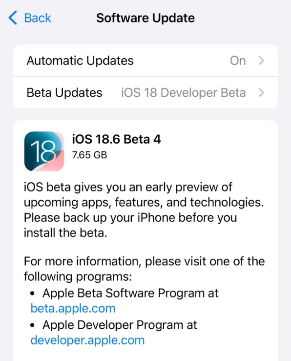 苹果发布iOS 18.6 RC:国行AI依然没戏