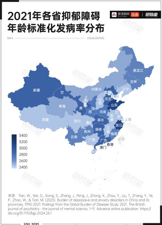 中国近亿人受抑郁症折磨:天津抑郁率最低