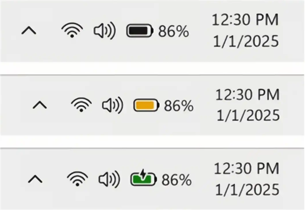 微软Win11电池图标迎大改！直接显示电量、还会变色