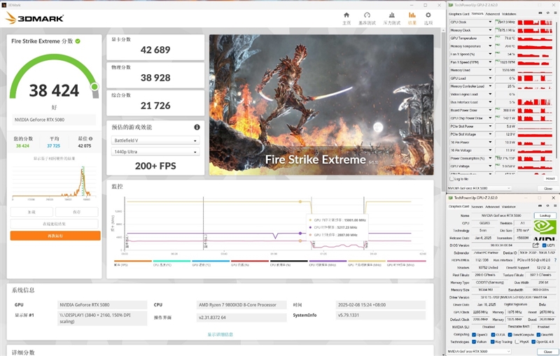 最高频率近3.3GHz！索泰RTX 5080 AMP EXTREME INFINITY评测：超频后与RTX 4090相去不远