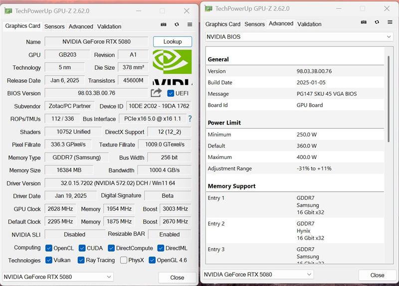 最高频率近3.3GHz！索泰RTX 5080 AMP EXTREME INFINITY评测：超频后与RTX 4090相去不远