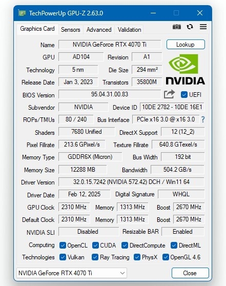 GPU-Z 2.63发布：支持四大新卡 提前迎接AMD RX 9070系列