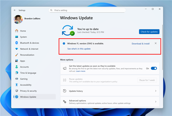 正式发布倒计时！Windows 11 25H2进入RP通道：用户已可升级