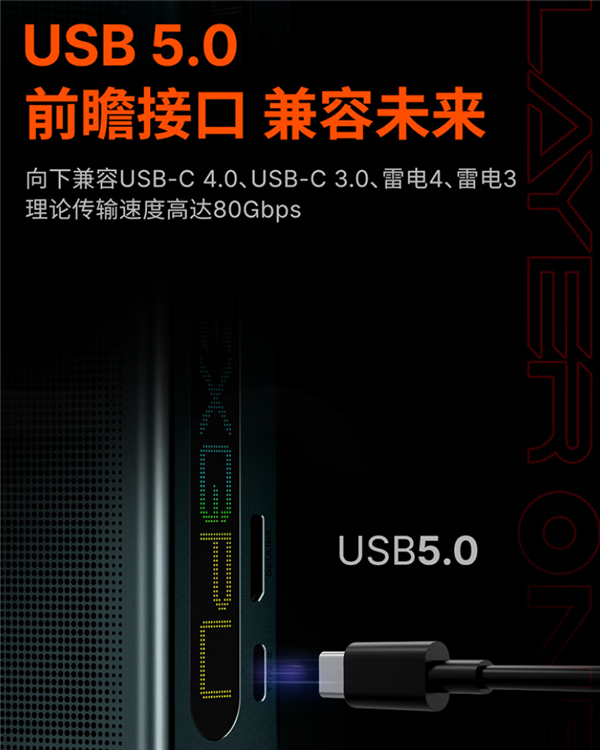 壹号本号称首发“USB 5.0接口”！其实就是USB4 v2