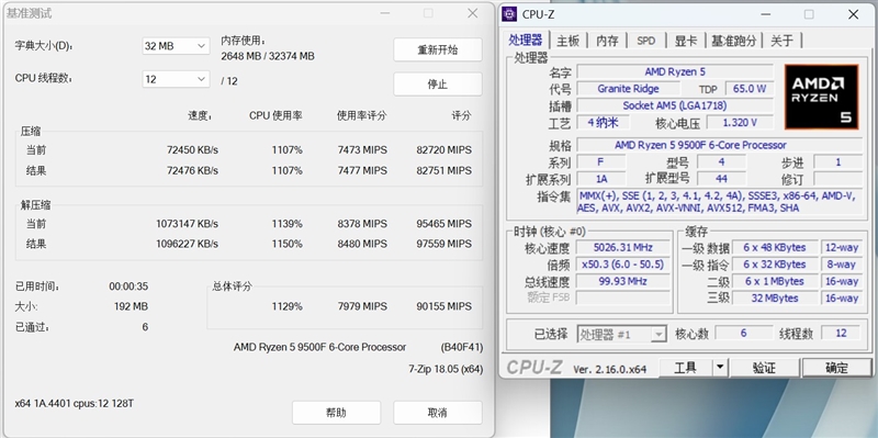 只用一半功耗 就赢了i5-14600K!AMD锐龙5 9500F评测