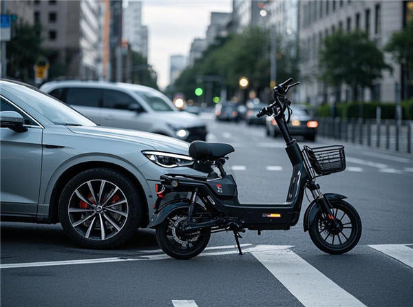 男子骑电动自行车闯红灯撞汽车被判全责后拒赔！法院判了