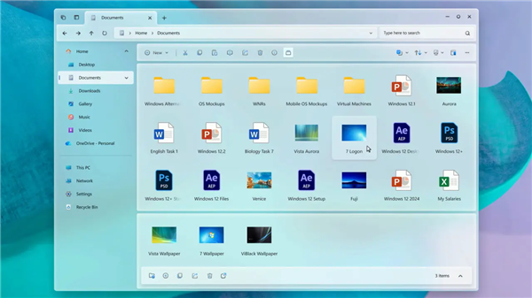 用户自制概念版Windows 12文件管理器!界面惊艳:还有新功能 Windows 12文件管理器 第2张 用户自制概念版Windows 12文件管理器!界面惊艳:还有新功能 Windows 12文件管理器 第2张