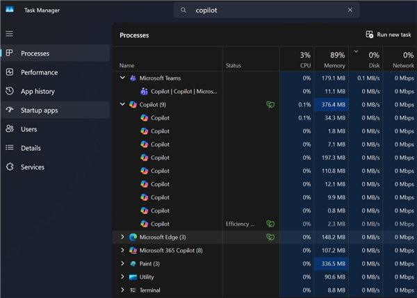 Win11的AI应用Copilot升级：自带edge浏览器 内存占用暴增10倍 Win11的AI应用Copilot升级 第1张