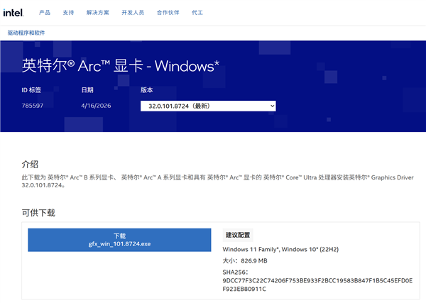 修复多项BUG！英特尔Arc显卡驱动更新：支持Wildcat Lake核显 适配《识质存在》 英特尔Arc显卡 第2张