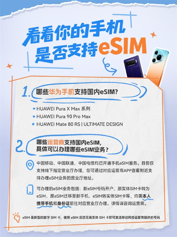 华为手机eSIM开通攻略发布！一机四号双待等四大优势 华为手机eSIM开通攻略 第3张